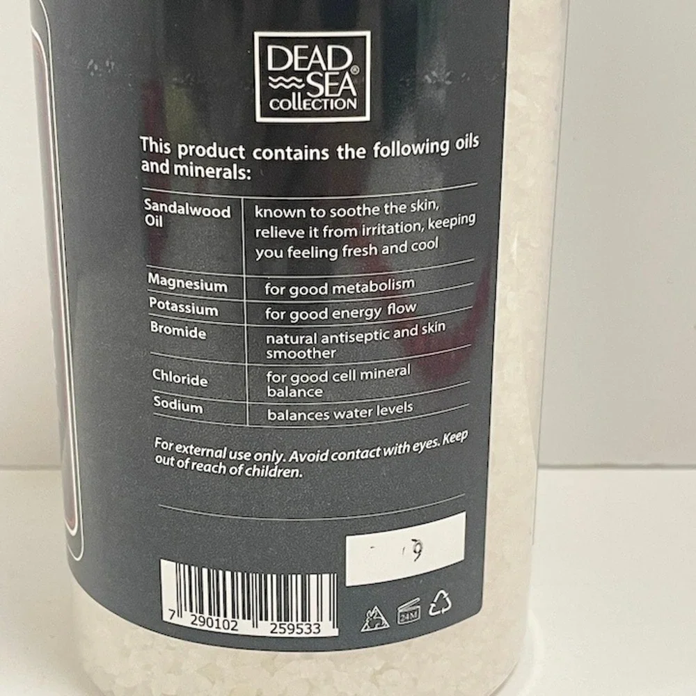 Dead Sea Collection Men's Dead Sea Mineral Salts Muscle Soak Sandalwood NEW